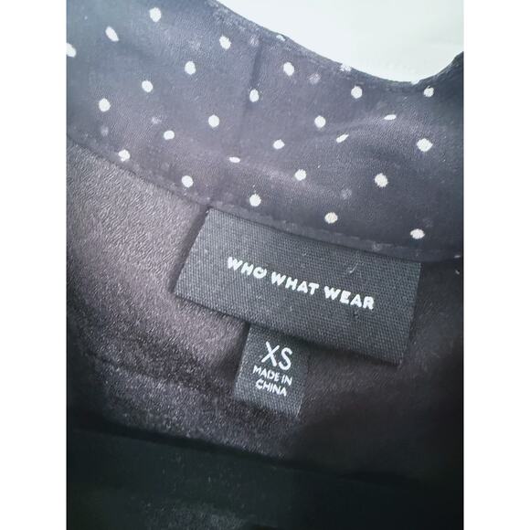 Who What Wear Black Dotted Sheer Sleeved Maxi Dress XS Dark Academia Witchy - Picture 5 of 10